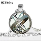 HZ--A197 астрономическая подвеска с круглым циферблатом, цвет морской волны, бронза, астрологическое винтажное стекло, фото ювелирные изделия (не 3D) HZ1