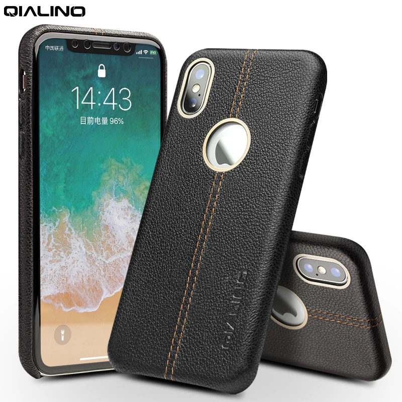 QIALINO из натуральной кожи защитный чехол для iPhone X / 10 роскошный модный
