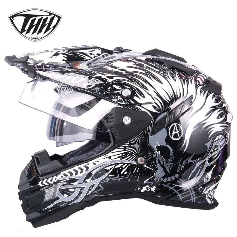 THH tx27 casco capacetes moto rcycle шлем крест с двойным козырьком atv mtb downhil полный уход за кожей