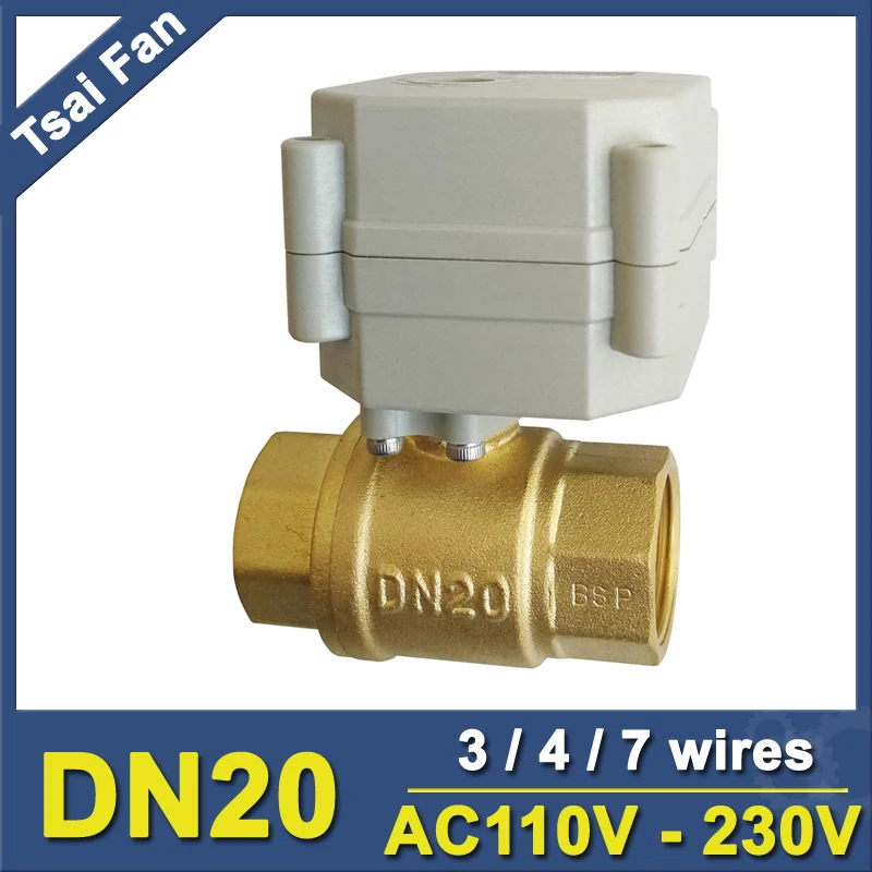 Электрический шаровой клапан BSP/NPT thread DN20 3/4 &quot 3/4/7 провода автоматический для