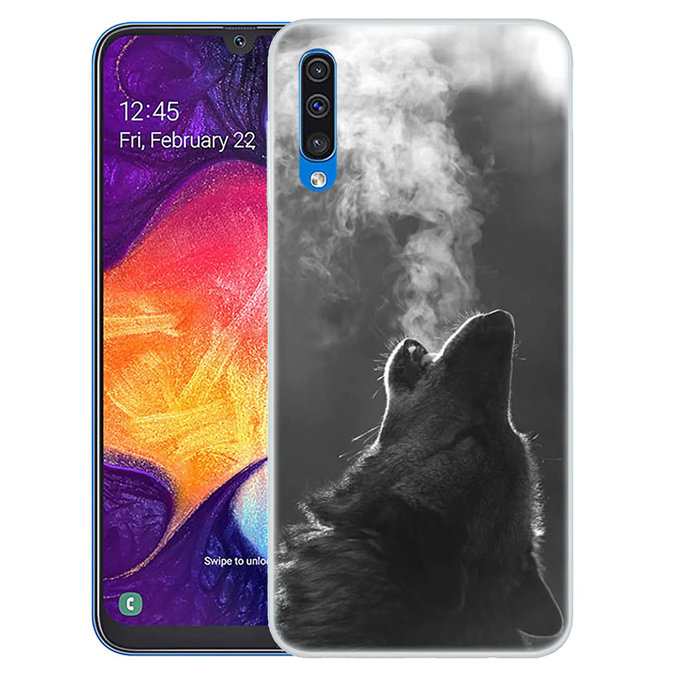 Классический жесткий прозрачный чехол lawaza с волком для Samsung Galaxy A10 A20 A30 A40 A50 A60 A70 M40
