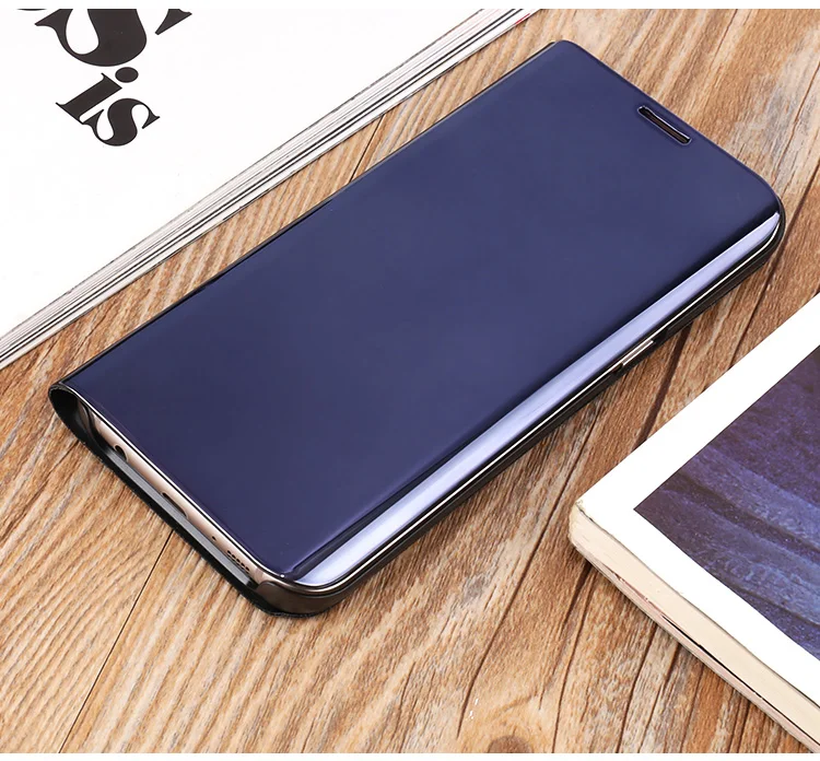 Чехол Leanonus с подставкой для samsung Galaxy S6, S6Edge, S7, S7 Edge, умный чехол для просмотра, прозрачный зеркальный чехол с откидной крышкой