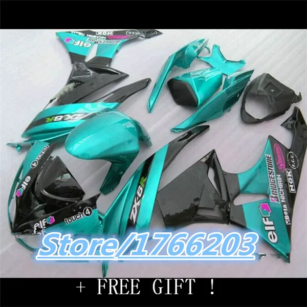 

Обтекатели наборы для 09-12 Kawasaki ZX6R синий черный 2009 2010 2011 2012 обтекатель боди набор Ning