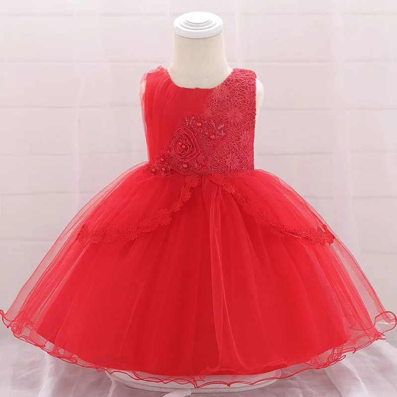 baby girl dress newborn summer princess flower beading ball gown fluffy costume first communion dresses baptism vestido | Детская одежда