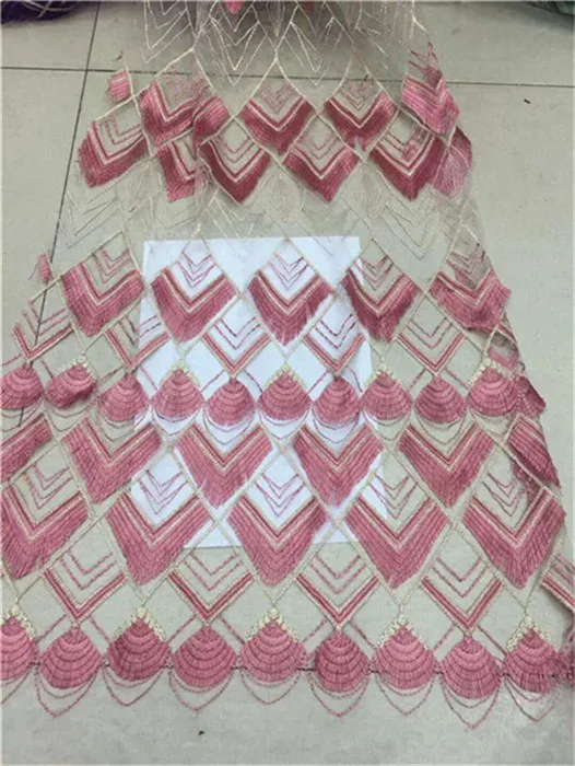 Purple fashion fringed French frill lace fabric 5 yards per piece. f4-20 | Дом и сад