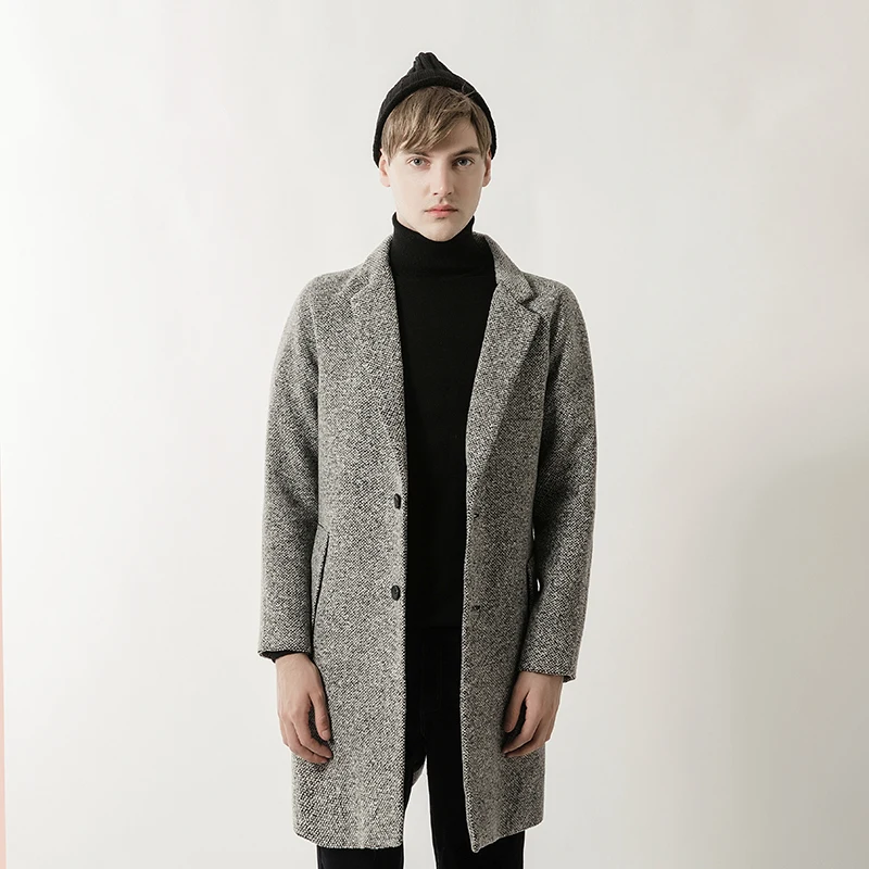 Новое поступление 2018 осенняя серая красивая куртка тренчкот Мужская брендовая