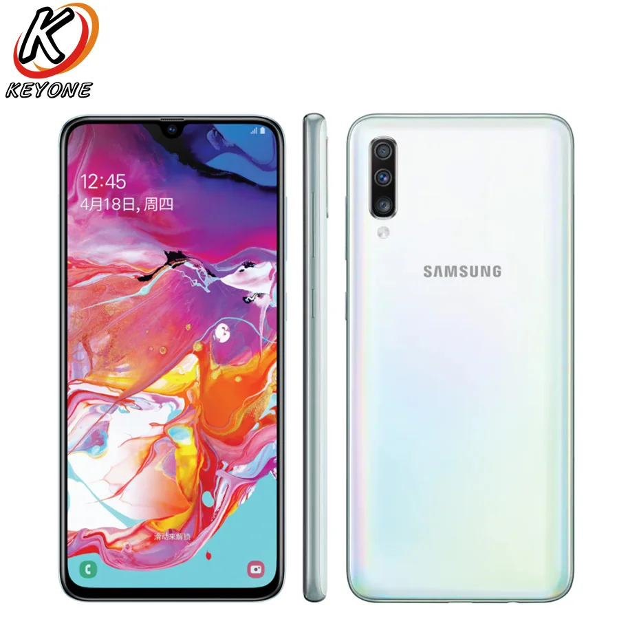 Сотовый телефон Samsung Galaxy A70 A7050 6 7 дюймовый экран 20:9 Water Drop 8 ГБ ОЗУ 128 ПЗУ Snapdragon 675