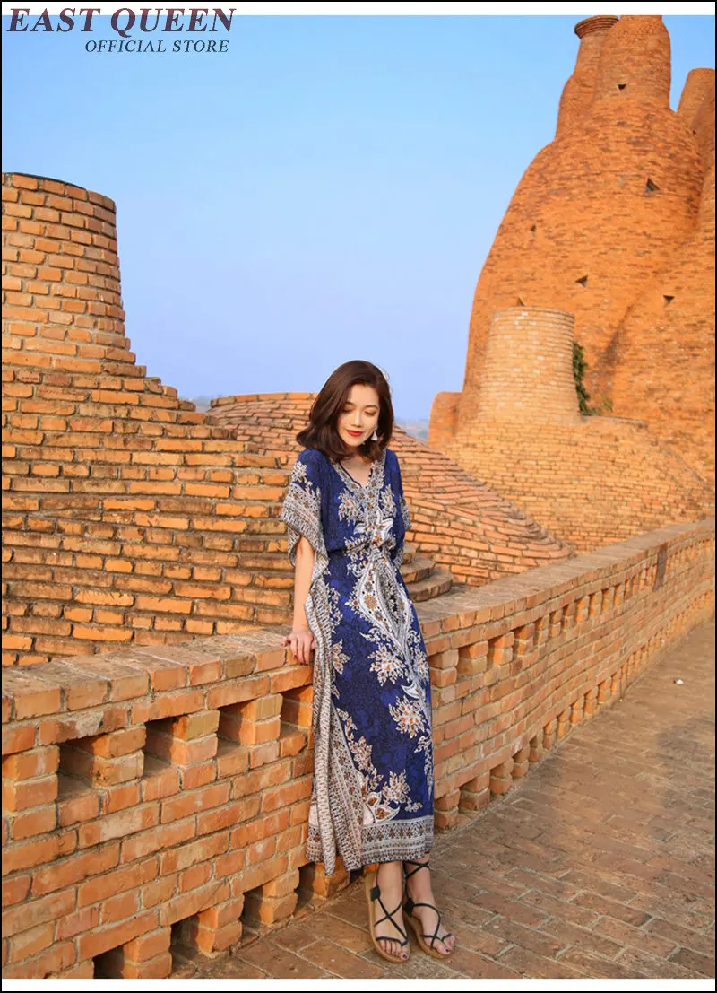 Женщины Boho chic мексиканский хиппи в этническом стиле платье одежда богемный пляжный отдых модные женские туфли сексуальные платья AA3489
