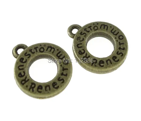 Free shipping!!!Zinc Alloy Message Pendants Newest Design Donut antique bronze color plated with letter pattern nickel | Украшения и