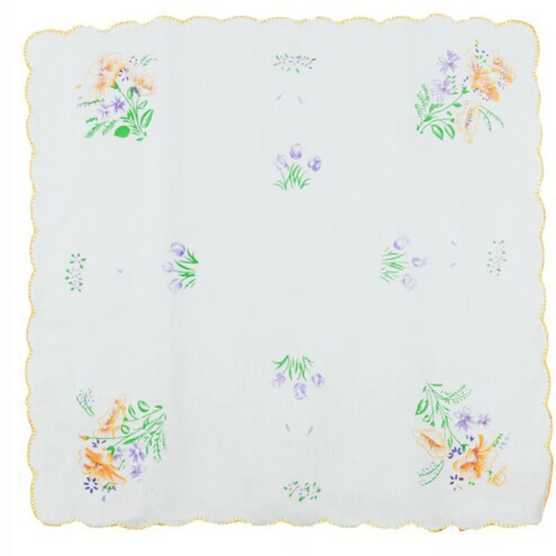 12 шт./партия женское полотенце 100% хлопковый носовой платок обеденное кухонное