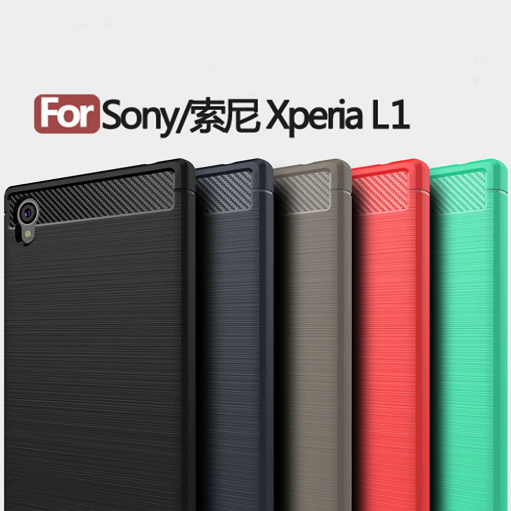 Оригинальный углеродного волокна Защитный чехол для sony Xperia L1 задняя крышка