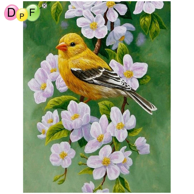 DPF Алмазная Вышивка Цветы и птицы Живопись крестом домашний декор ремесла