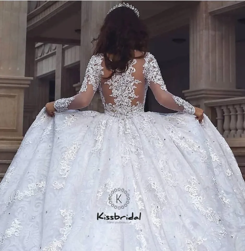 Vestido de noiva новейшее свадебное платье в стиле принцессы бальное с длинным рукавом