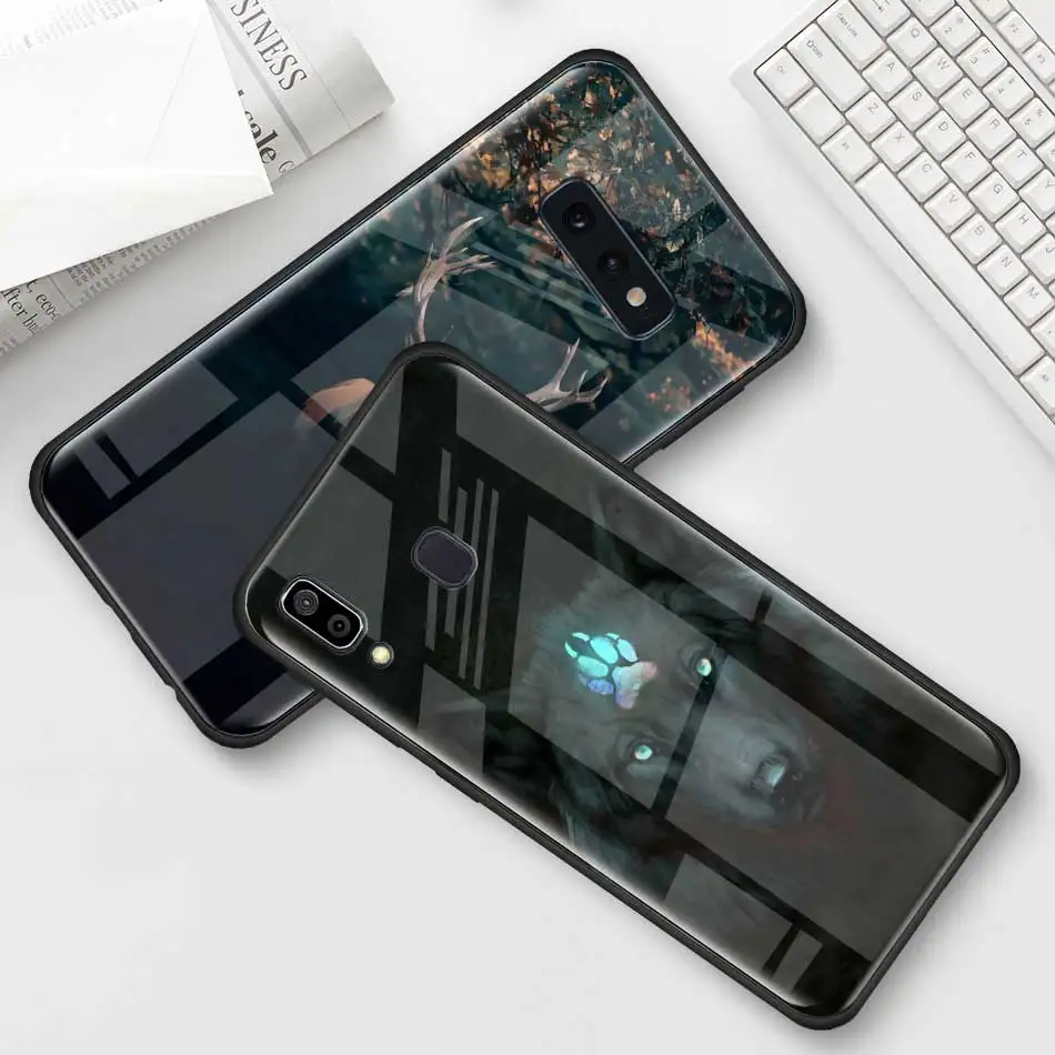 Чехол из закаленного стекла с изображением животных оленя льва для samsung Galaxy S10 S10e S9 S8 S10 Plus Note 9 A50 A30