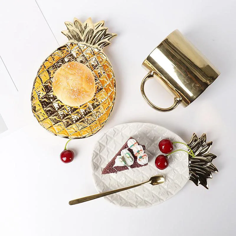Настольные украшения в форме ананаса лоток для хранения Золотая тарелка