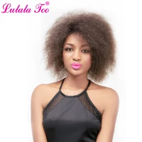 short afro wig kinky curly synthetic wig for women natural high temperature fiber african american wig red brown black lulalatoo