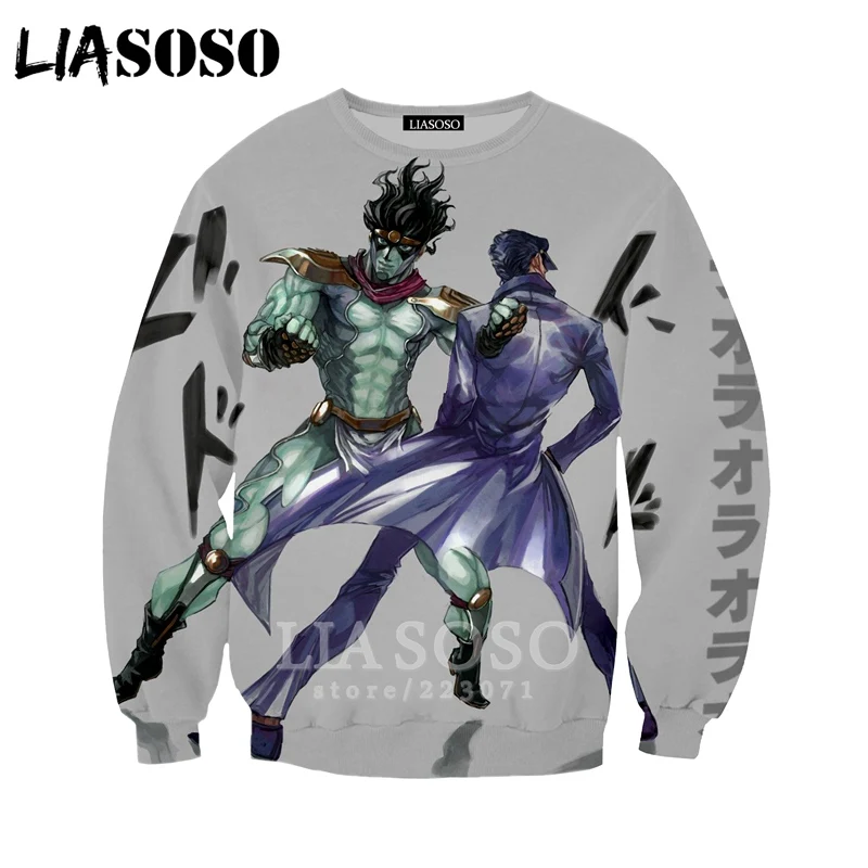 25 LIASOSO Осень для мужчин женщин Kujo Jotaro толстовки 3D принт аниме JoJo Необычные Приключения толстовка хип хоп Топ пуловер B051-04 - Цвет: 25