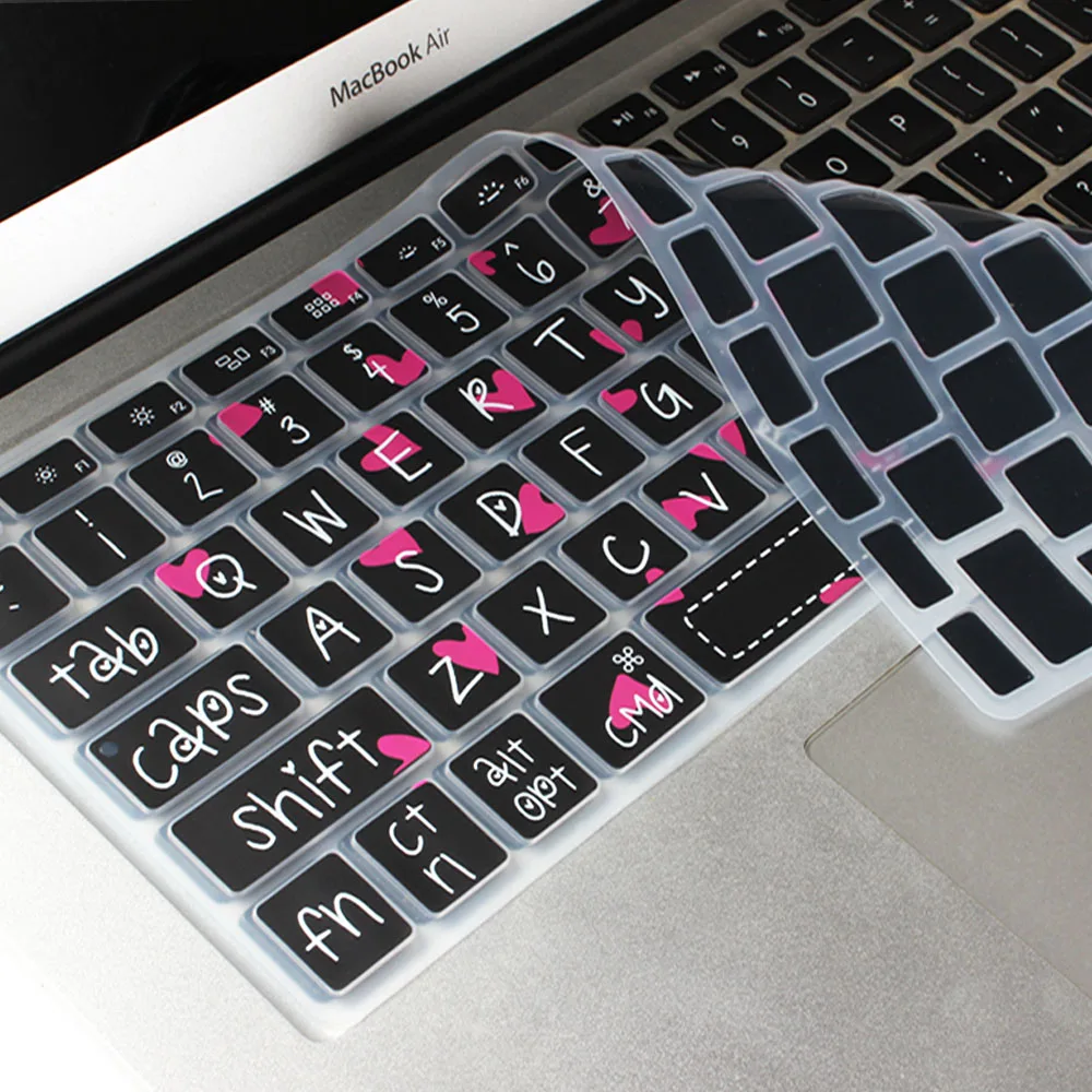 Новинка 2016 Розовый силиконовый чехол с клавиатурой для Apple Macbook Air 13 Pro 15 Retina дюймов