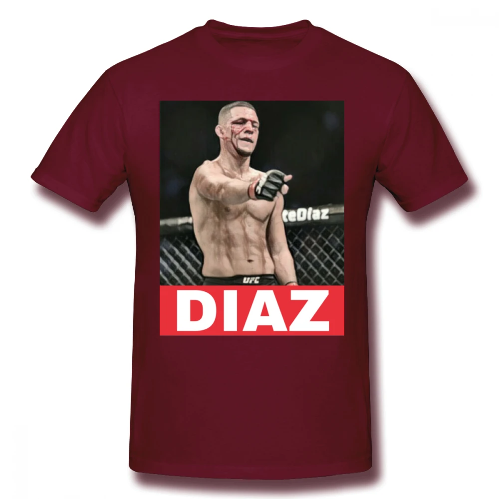 Коричневый Awesome UFC MMA Fighter Nate Diaz футболка мужская с круглым вырезом и графическим принтом Camiseta футболка большого размера - Цвет: Коричневый