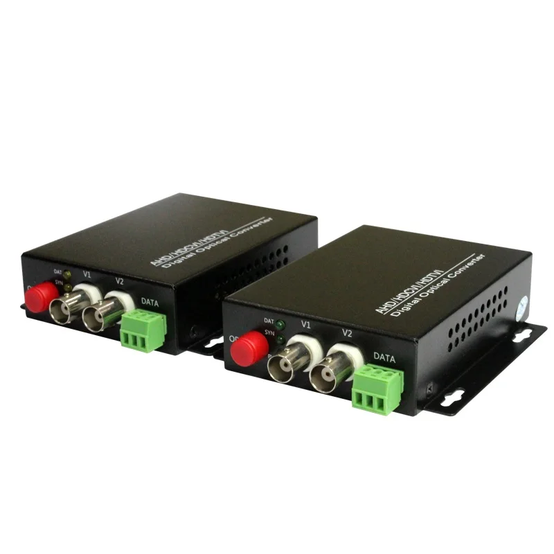1 пара двухканальный волоконно-оптический видеоконвертер 720P 960P AHD CVI TVI 2V1D