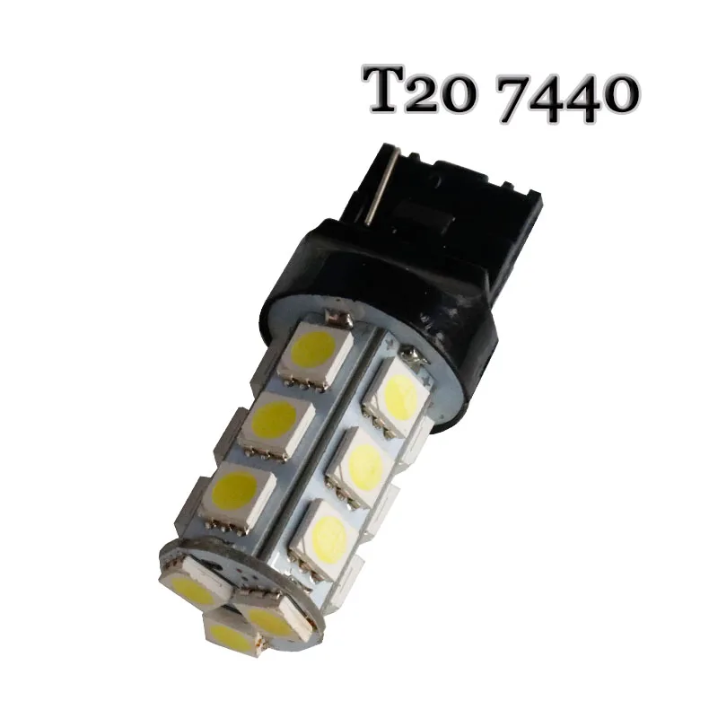 100 шт. диод T20 7440 5050 7443 W21W WY21W 18 SMD СВЕТОДИОДНЫЙ автомобильная лампа указателя поворота Красный Стоп светильник