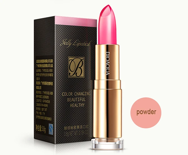 Powder 3.8 г bioaqua Для женщин желе Губная помада длительный увлажняющий Блеск для губ не выцветают губ Средства ухода за губами Макияж Красота - Цвет: Powder