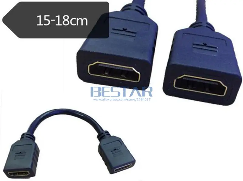 (100 шт./лот) 15 см HDMI-кабели HDMI 1 4 гнездо-гнездо настенный удлинитель специальный