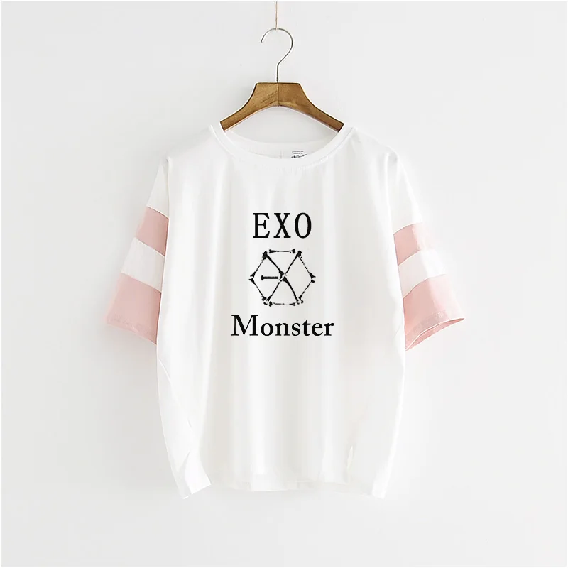 Kpop 2018 Горячая Распродажа футболка с принтом в виде звезд и тех же букв женская