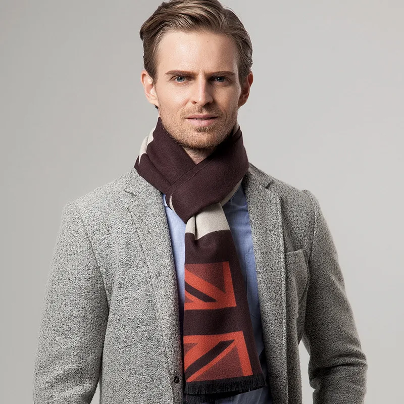 

Fashion Man's Scarf 180*33CM Wool Business England Style Hijab Winter Warmer Luxury Men's Pashminas Shawl Wraps Scarves