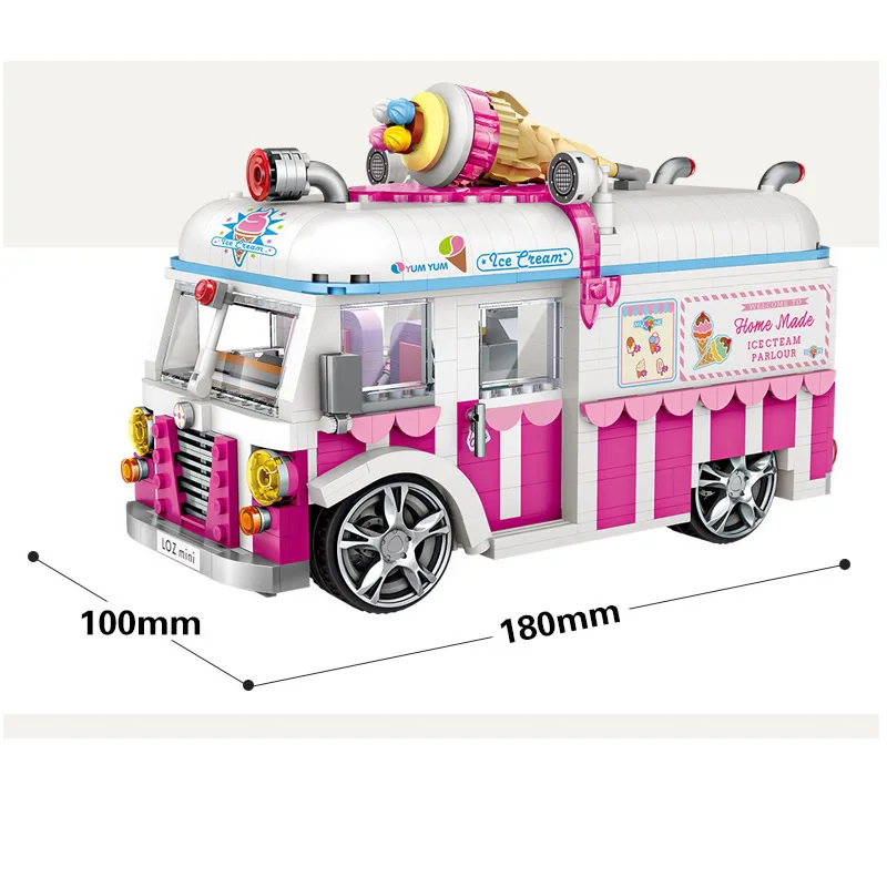 LOZ Building Blocks Hot Dog Cart Car Vehicle Assemable Kids Educational Toys for Children Creator Ice Cream Truck 1116 1112 | Игрушки и