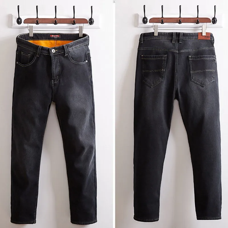 

Winter plus velvet thermal plus size men jeans 8xl 4xl 6xl 48 50 mens pants cotton top quality Fleece long trousers long jeans