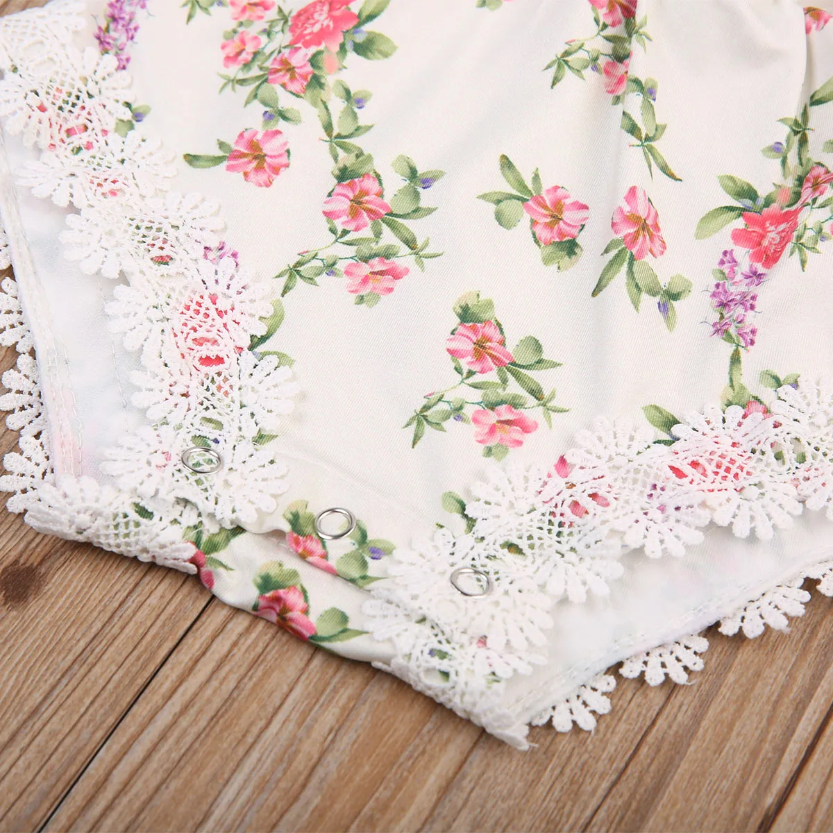 Lovely V neck Kids Baby Girls Floral Outfits Lace Jumpsuit Rompers Strap Backless Summer Romper Clothing | Детская одежда и обувь