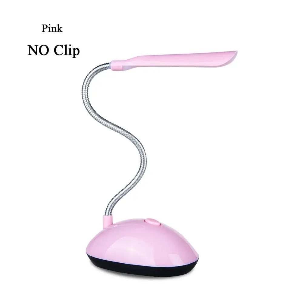 Pink No Clip Светодиодный настольный светильник с зажимом, с питанием от аккумулятора, ночник для книг, ночник для детей, студентов, прикроватные лампы для учебы, работы, чтения, настольные лампы - Цвет корпуса: Pink No Clip