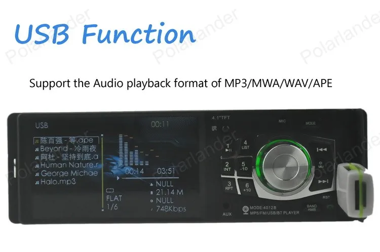 12 В автомобильное радио bluetooth 4 ''HD автомобиль MP4 MP5 FM/USB/TF/AUXIN аудио Steoro поддержка задней камеры 1 Din зеркало ссылка только для Android