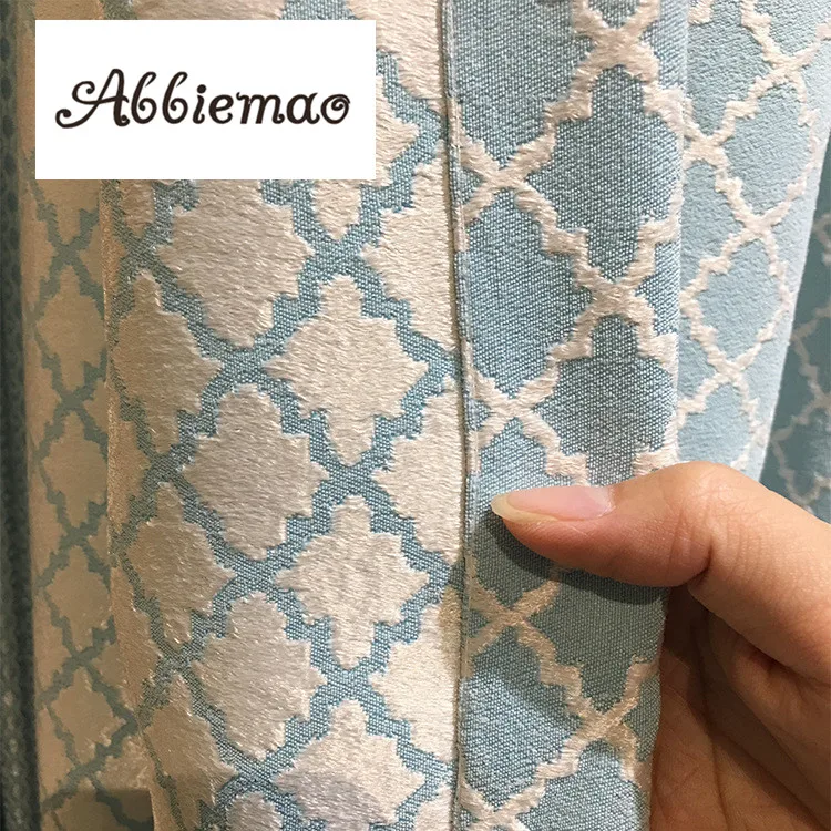 Abbiemao Современные Простые Стильные жаккардовые хлопковые и льняные занавески