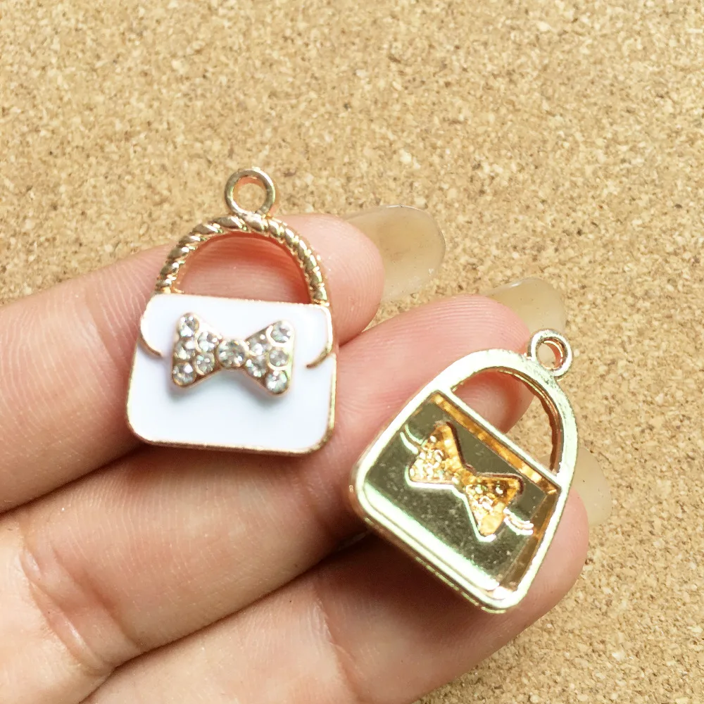 Мини заказ 20 шт горный хрусталь Бант украшенный масляной каплей Женская сумочка