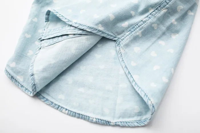 Хлопковые джинсовые рубашки и блузки для маленьких девочек с длинным рукавом