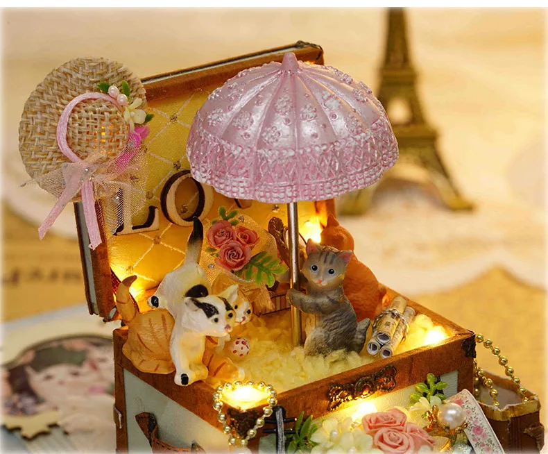 DIY деревянный кукольный дом Miniaturas с мебелью DIY Миниатюрные домики кукольный домик игрушки для детей Рождественский подарок на день рождения для девочек Y06