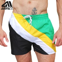 desmiit fast dry mens board shorts with lining sexy patchwork drawstring surf swim trunks male holiday beachwear sport dt88