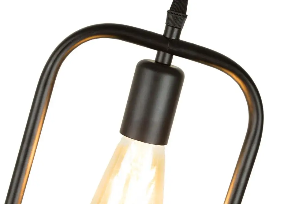 Modern black cage pendant lights iron minimalist retro Scandinavian loft pyramid pendant lamp metal Hanging Lamp E27 Indoor