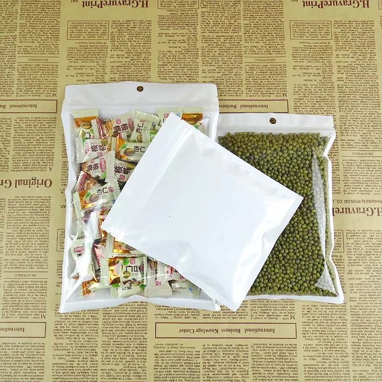 100 шт сумки на молнии 7*10 см белый прозрачный БОПП жемчужная пленка zipLock мешок одна