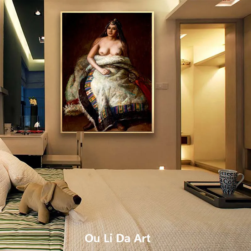 Изображение китайские фигуры тибетская девушка Обнаженная картина маслом холст