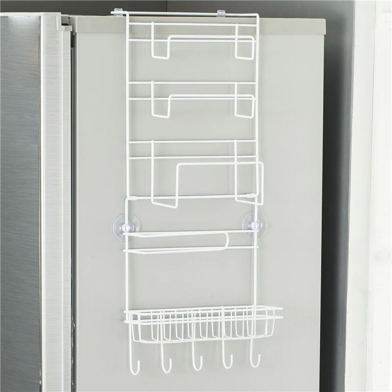 

Hot Refrigerator Side Wall Hanger Kitchen Storage Rack Multifunction Hanging Shelf FQ-ing