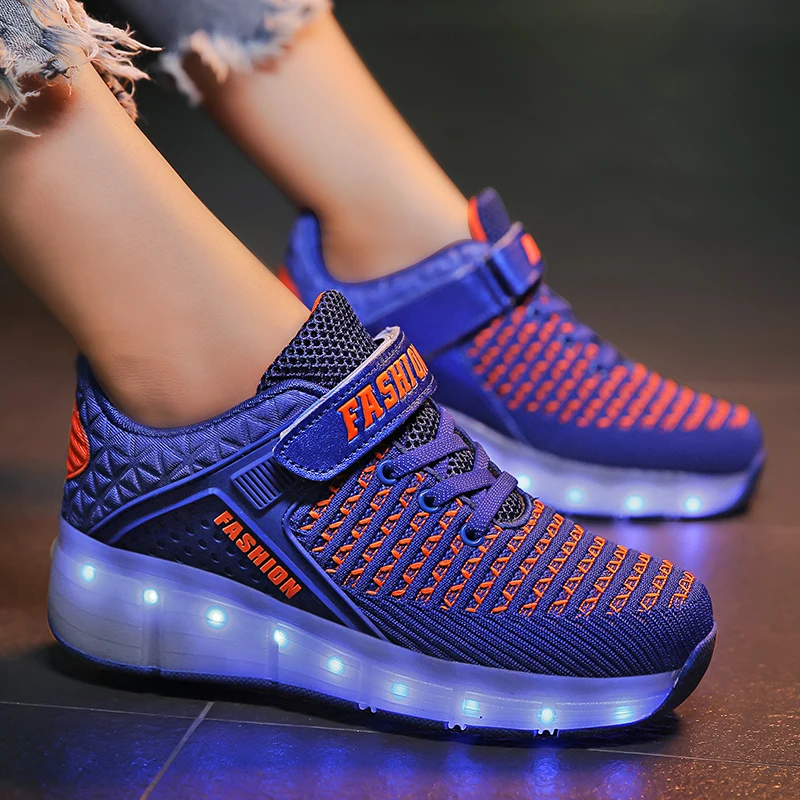 Heelies usb зарядка светодиодный светильник кроссовки с одним колесом мальчик девочка роликовые коньки повседневная обувь с роликами