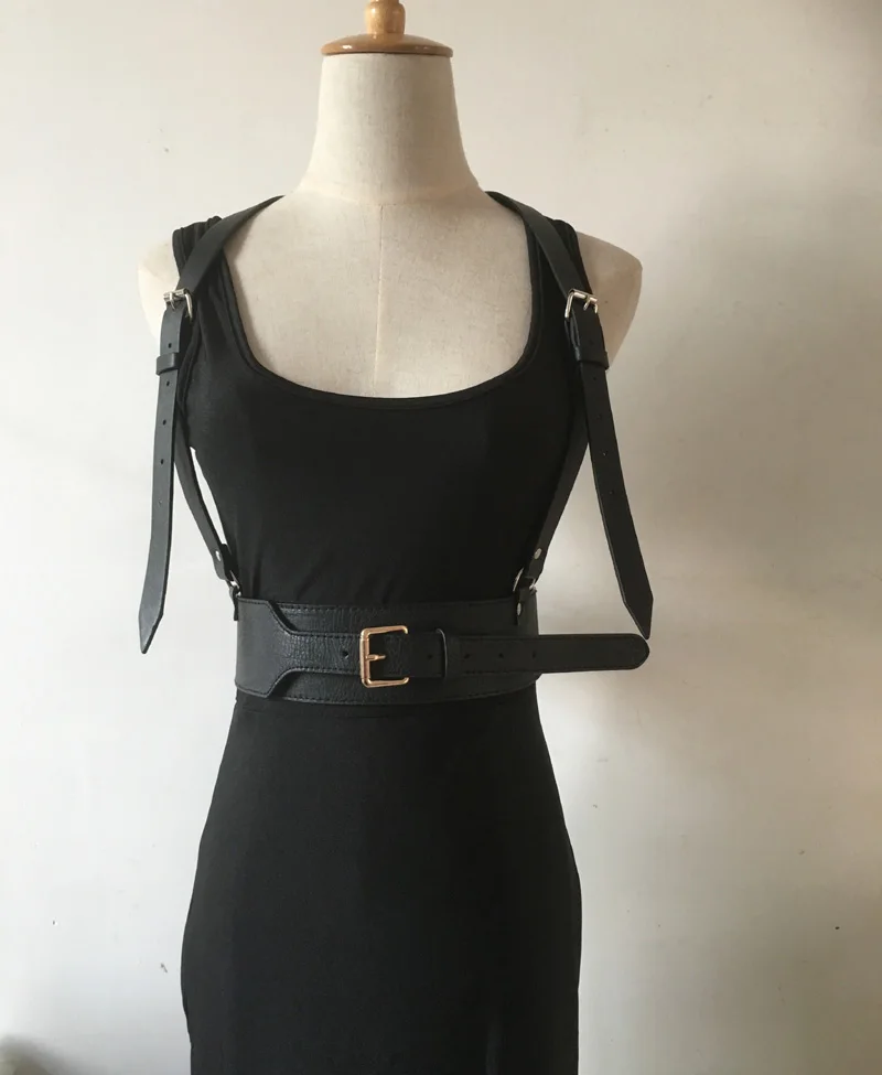 Мужской женский мужской ремень унисекс в стиле панк кожаный с большой застежкой