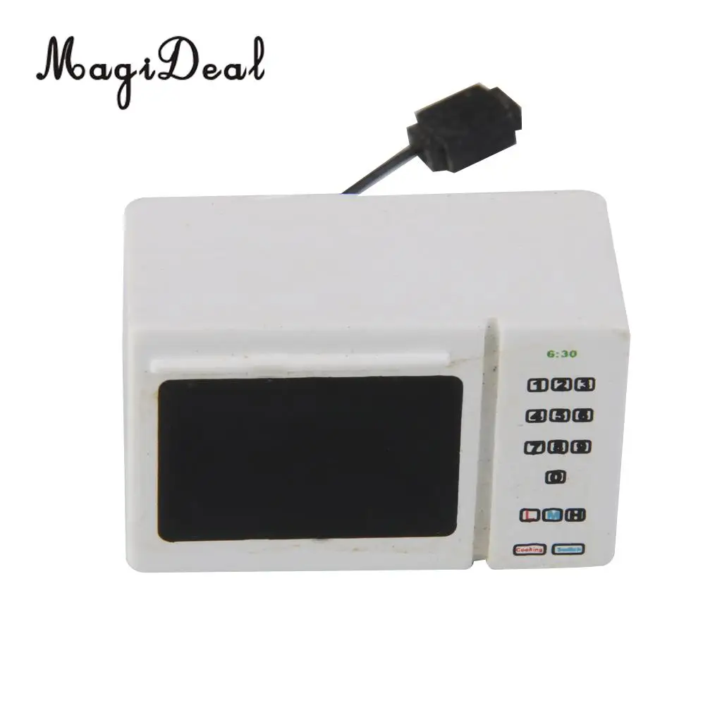 MagiDeal 1 шт. белая деревянная микроволновая печь для 1/12 кукольного домика кухонная