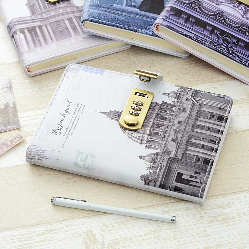 Новый персональный дневник записная книжка с кодом замка деловой A5 толстый