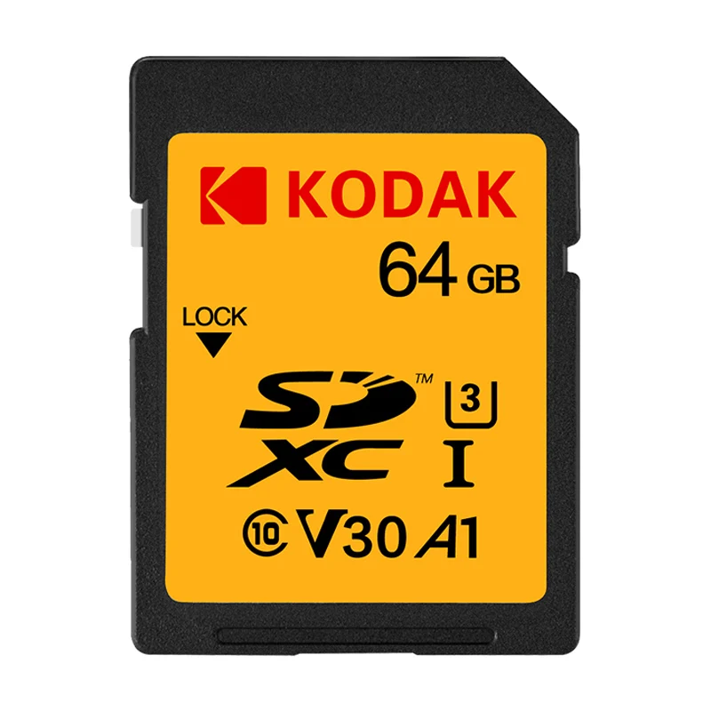 64GB U3 V30 Sd-карта Kodak 64 Гб карта памяти 128 ГБ SDXC U3/U1 V30/V90 carte sd для sony Canon Nikon micro SLR цифровая камера cartao de memoria - Емкость: 64GB U3 V30