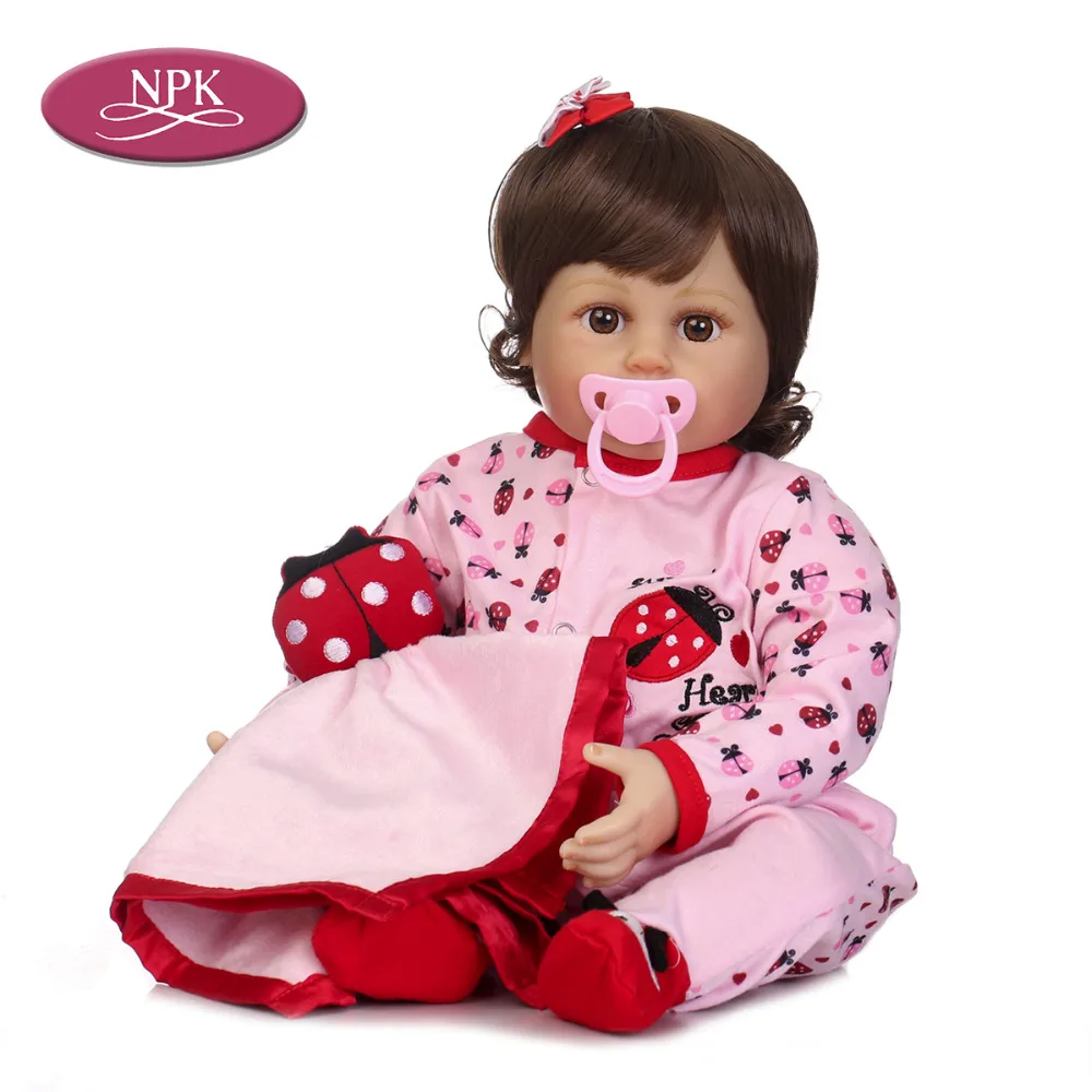 NPK 55 см силиконовая кукла Reborn Baby Realisitc Кукла Реалистичная Принцесса Девочка