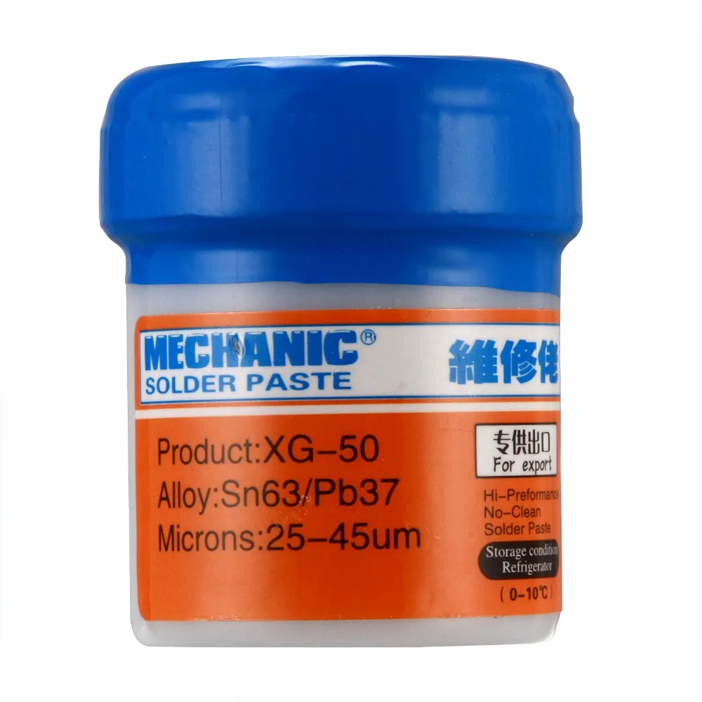

Паяльная паста, флюс, оригинальный HK MECHANIC XG-50 Sn63/Pb37 для паяльника Hakko 936 Saike 852D, паяльный флюс